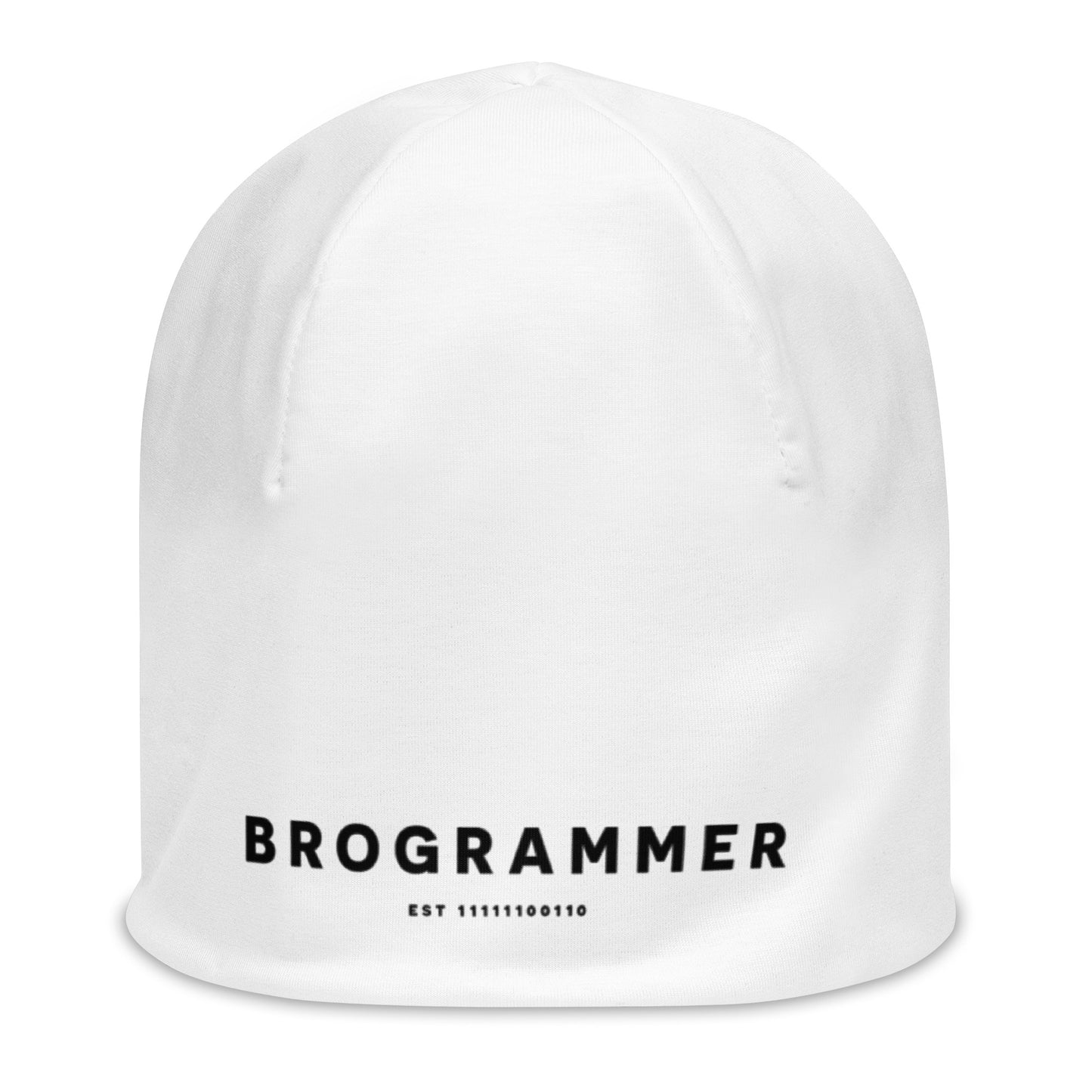 Brogrammer White Beanie