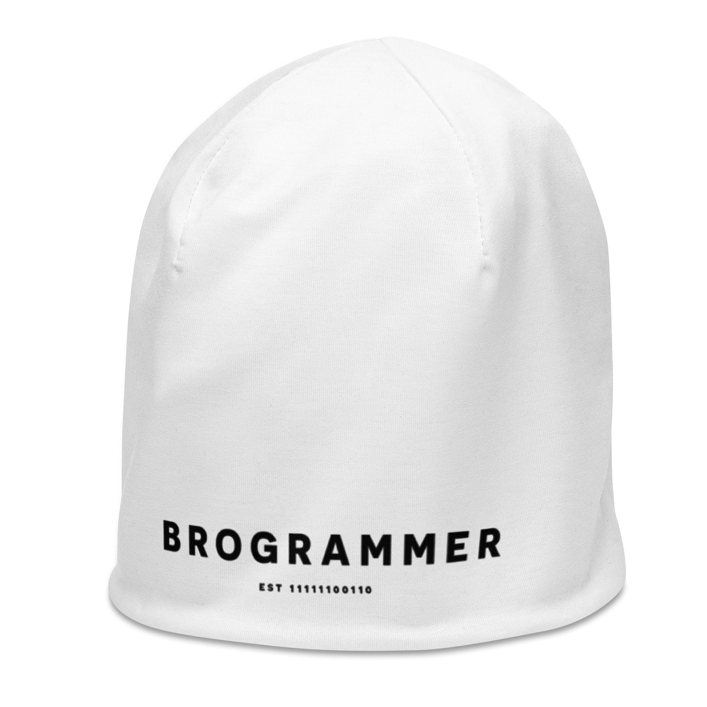 Brogrammer White Beanie